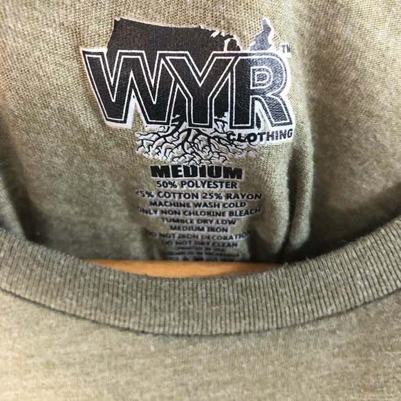 Smokey Bear Shovel Crewneck Tee (Unisex)Shirt Sz Medium Soft Spun Olive Green - Picture 4 of 6